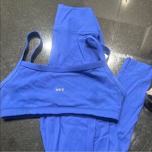 SET Active Blue Leggings and Bra SET